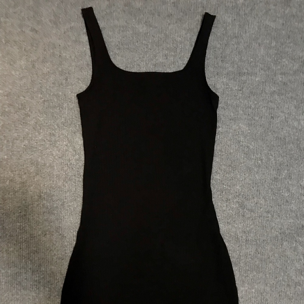 Ribbed Black Dress